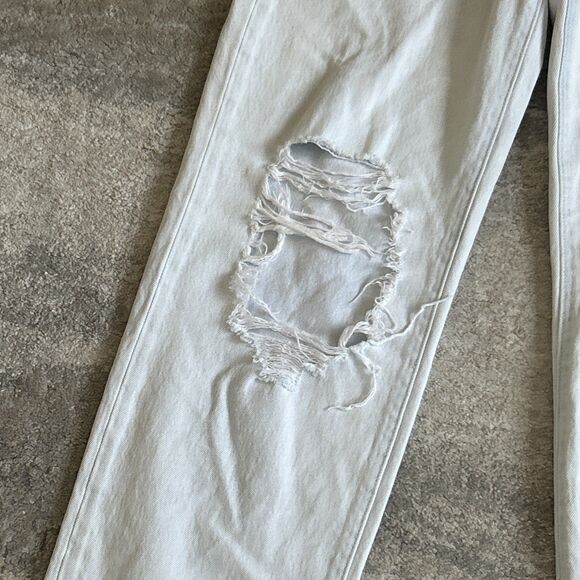 We Wore What Jeans Womens 25 Straight Leg Distressed Light Wash Weworewhat - Picture 2 of 9